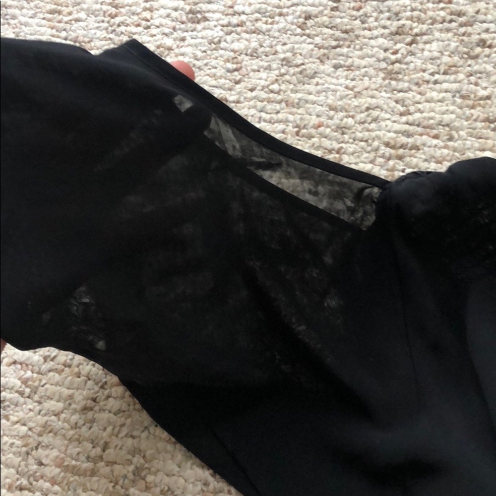 Express Chiffon Black Off-Shoulder Women's Top - Picture 6 of 7